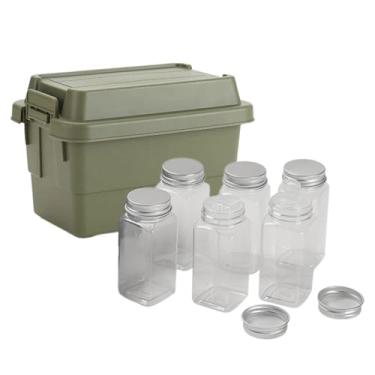Imagem de Pequenos Potes para Temperos | Organizador de Molhos para Campismo com Estojo - Pote De Açúcar | para Caminhadas Senderismo Cozinha Assar Viagens ao Ar Livre Churrasco