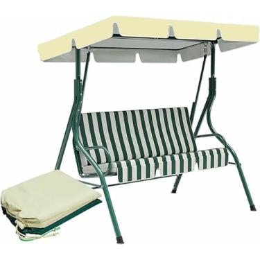 Imagem de Capa De Substituição Para Dossel De Balanço Ao Ar Livre E Capa De Almofada De Balanço, Cobertura Superior À Prova D'água Para Balanço De 2/3 Lugares, Cobertura De Toldo Para Varanda, Piscinas ~/