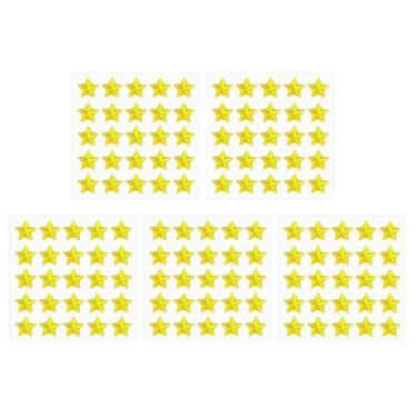 Imagem de Generic Adesivos Star Gem 10 mm, 5 folhas autoadesivas acrílico estrela strass joia adesivo cristal enfeite folha para artesanato decoração de unhas maquiagem faça você mesmo, amarelo claro