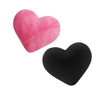 Imagem de Almofada ção de Pelúcia Para Presente Decoração Quarto(coracao P 1 ROSA 1 PRETO)