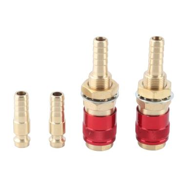 Imagem de aqxreight Conector Rápido de 8mm, 2 Peças, Encaixe para Soldagem de Latão e Adaptador de Gás para Soldador Mig Tig, Compatível Com Mangueira M8 e Fácil Instalação