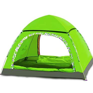 Imagem de AkosOL Barraca de abertura automática rápida para 3 a 4 pessoas, camada única, impermeável, anti-UV, acampamento, recreação ao ar livre, barraca de praia