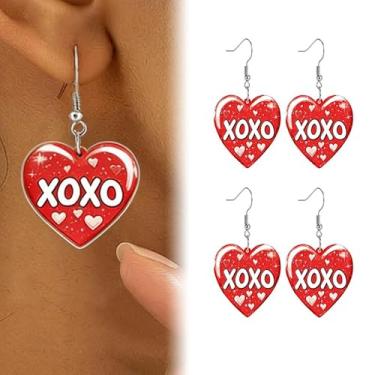 Imagem de Brinco de acrílico com pingente, joia moderna, presente de amor para esposa e mulher, romântico, one size, Acrílico, Sem pedra preciosa