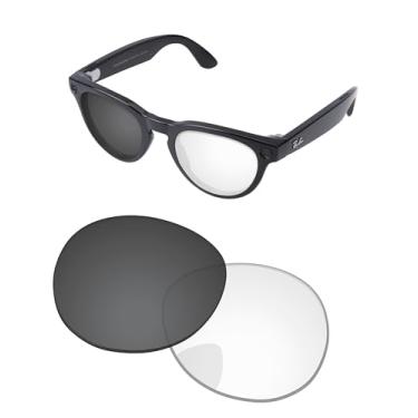 Imagem de PapaViva Lentes de substituição para óculos Ray-Ban Meta Headliner Gen 2 RW4013F 51 mm AI - fotocromático, antiembaçamento e anti-luz azul, Eclipse cinza fotocrômico, RW4013F 51mm