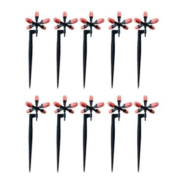 Imagem de Bothyi de irrigação por gotejamento com aspersores e estaca para jardim, ideal para gramados e canteiros de flores.