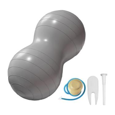 Imagem de Aymzbd Bola de Estabilidade em Formato de Amendoim, Portátil E Leve, com Bomba de Ar Inclusa, Ideal para Academia, Escritório E Casa, Prateado