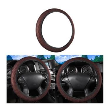 Imagem de Mandark Capa elástica para volante de carro, antiderrapante, sem odor, respirável, fácil de transportar, acessórios de proteção interna automotiva, ajuste universal (café)