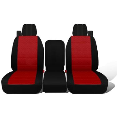 Imagem de Jokuye Capas de banco dianteiras divididas 40/20/40 para Ford F150 XL cabine padrão 2004 2005 2006 2007 2008, tecido Oxford resistente com cintos de segurança integrados e capa de apoio de braço