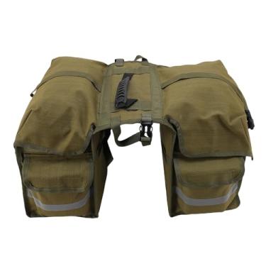 Imagem de Fockety Alforje para bicicleta, bolsa traseira de lona impermeável com grande capacidade, detalhes refletivos e alça antiderrapante, bagageiro duplo para viagens longas. (30L)