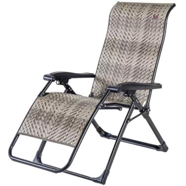 Imagem de Cadeira de gramado reclinável 90°-170° cadeira de deck ajustável, cadeiras de pátio reclináveis de rattan PE, cadeira de gravidade zero sem instalação, rolamento de carga 150 kg/330 lbs (cor: B)