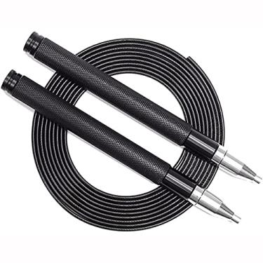 Imagem de Corda de pular Feiyx Speed Corda de pular ajustável com alça de liga de alumínio e rolamento de esferas, corda de exercício livre de emaranhados para academia, cardio e treinamento de resistência