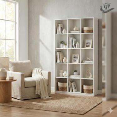 Imagem de Armário Colmeia 15 Nichos Estante Organizador Multiuso Livreiro Casa S