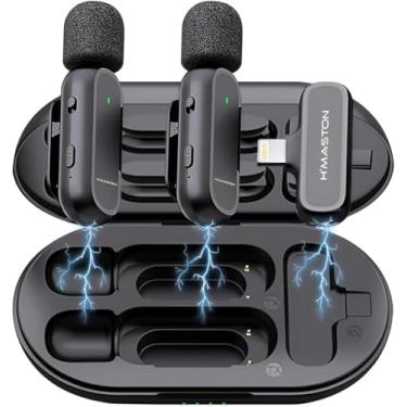 Imagem de H'MASTON Microfone Lapela Sem Fio Professional 3 em 1 Microfone de Lapela para Gravação Redução de Ruído Compativel com iPhone Lightning (MK-07 LIGHTNING)