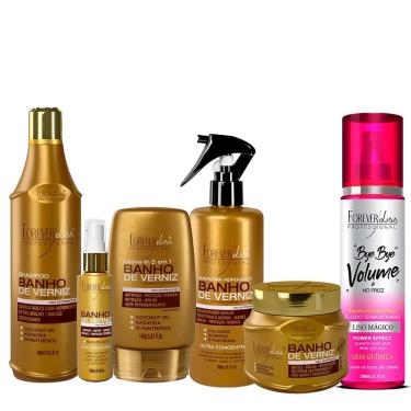 Imagem de Forever Liss Kit Banho De Verniz Másc 250g e Bye Bye Volume