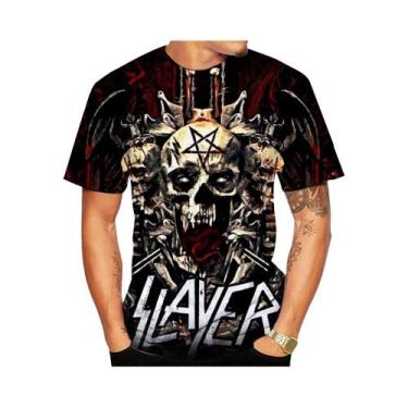 Imagem de Camiseta Casual Confortável De Manga Curta Com Listras Metálicas Impre