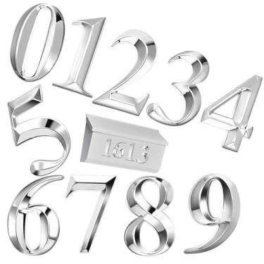 Imagem de Hopeful Life Feng 10 peças de números de casa autoadesivos 3D para fora, números de caixa de correio à prova d'água para placa de endereço de casa, adesivos refletivos de 7,6 cm para caixa de correio