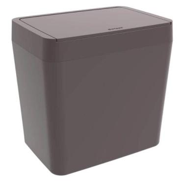 Imagem de Lixeira Pequena 5L Crippa Cozinha Pia Escritório Retangular Cinza Torn