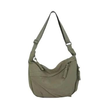 Imagem de Bolsa De Ombro Grande Feminina Em Tecido Macio De Cor Sólida, Estilo C