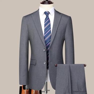Imagem de Terno Masculino Slim Fit De Dois Botões Estilo Coreano Para Casamento,