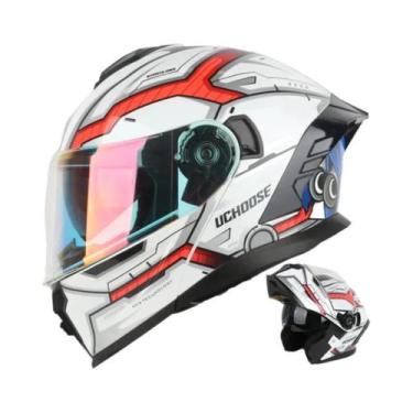 Imagem de Capacete Modular Unissex Com Lentes Duplas Para Motocicleta, Lentes Au