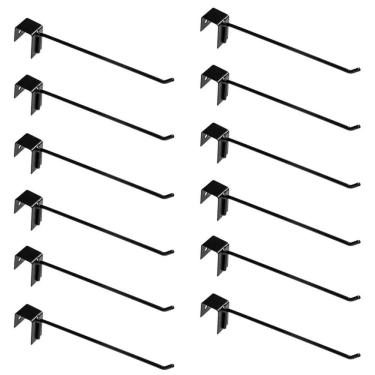 Imagem de Kit 12 Ganchos Para Gondola 30Cm Preto - Amapa