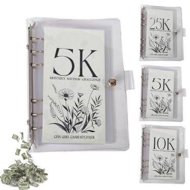 Imagem de Envelopes de 12 meses, fichário de desafio de economia de dinheiro, livro com envelopes, livro de desafio de economia e fichário de orçamento, organizador M-oney, maneira fácil e divertida de