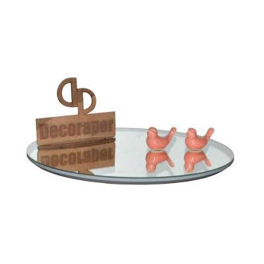 Imagem de Prato Giratorio Com Espelho Sob O Tampo De 60cm Off White