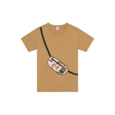 Imagem de Camiseta infantil menino com aplique interativo de pochete Brandili-Masculino