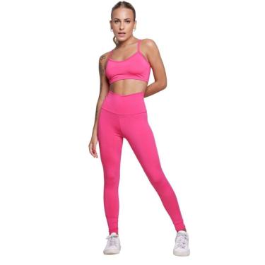 Imagem de Conjunto Top Alça Fina e Calça Suplex Serra e Mar Modas Roupa Para Academia Treino Moda Fitness-Feminino