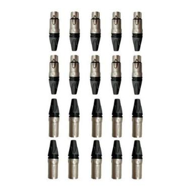 Imagem de Conector plug xlr 10 macho +10 fêmea de linha wireconex kit