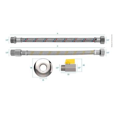 Imagem de Kit Completo De Instalação De Aquecedor A Gás Blukit