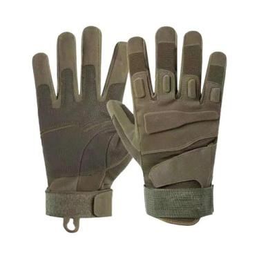 Imagem de Luvas Táticas Masculinas De Couro Suede Preto, Quentes, Antiderrapante