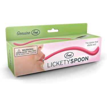 Imagem de Colher Sobremesa Infantil Língua Divertida - Aço Inox e Silicone - LicketySpoon