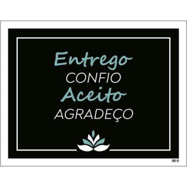 Imagem de Kit 3 Placa Acm Entrego Confio Aceito Agradeço Flor 18X23 - Sinalizo