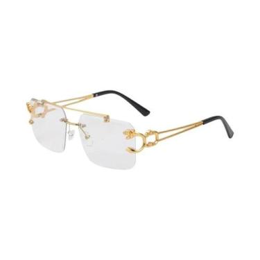 Imagem de Óculos De Sol Leopard Sem Aro Com Lentes Gradientes UV400, Ponte Dupla