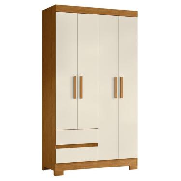 Imagem de Guarda Roupa Solteiro Olímpia 4 Portas 2 Gavetas Cinamomo-off White - Móveis Albatroz Cinamomo-off White