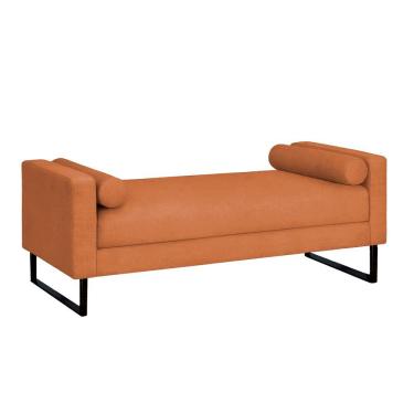 Imagem de Recamier Berlim Base Metal 1,20m Veludo Terracota - Inova Decorações