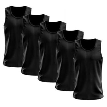 Imagem de Kit 5 Regata Dry Lisa Básica Proteção Solar UV Térmica Camiseta Treino Academia Ciclismo Regatas-Masculino