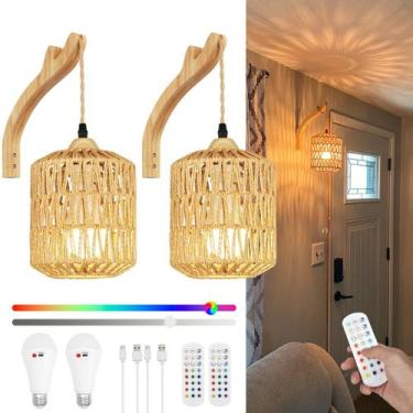 Imagem de Arandelas de parede Conjunto de luzes RGB recarregáveis FRIDEKO HOME B