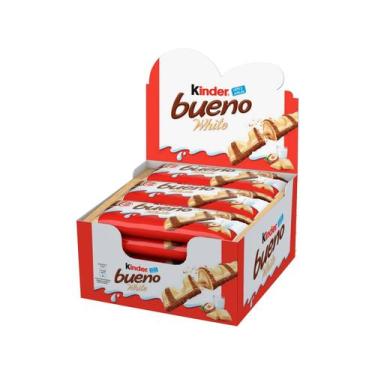 Imagem de Wafer de Chocolate Bueno White Recheio de Leite e Avelãs 585g Display 