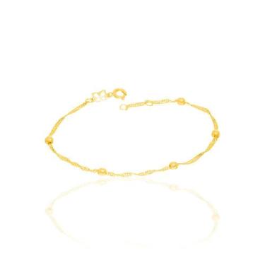 Imagem de Pulseira Bolinhas Med. 18/19 Cm. Rommanel 551370 19 Cm Cor:Dourado, Do