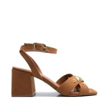 Imagem de Sandalia Quiz Salto Bloco Caramelo-Feminino