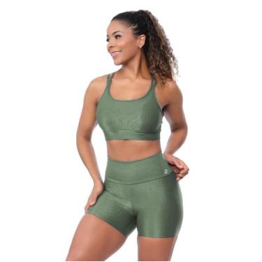 Imagem de Conjunto Fitness Feminino Poliamida Cós Alto Modelador Zero Transparên