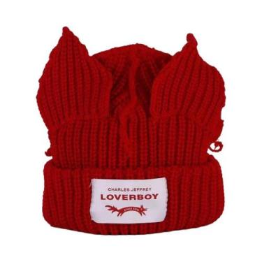 Imagem de Gorro De Lã Com Orelhas De Coelho Em Cor Sólida, Feito À Mão, Para Out