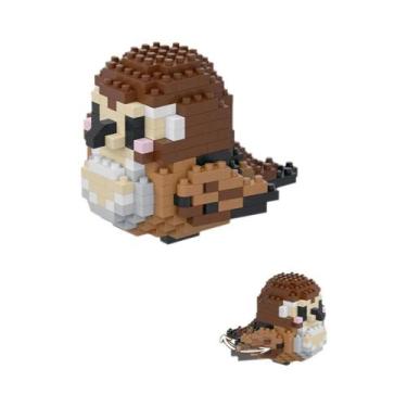 Imagem de Blocos De Montar Micro Mini Papagaio Colorido: Modelo 3D De Tijolos Pa