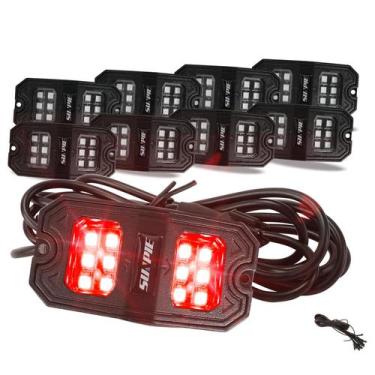 Imagem de Luz de acento para veículos SUNPIE 8 pods Red Rock Lights IP67