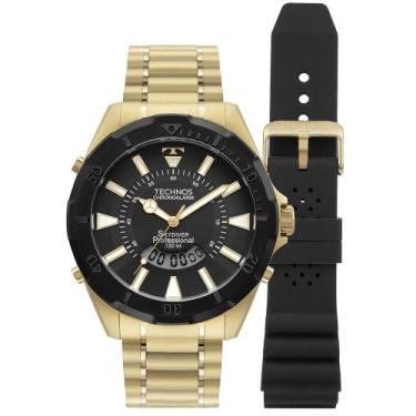Imagem de Kit Relógio Technos Masculino Skydiver Dourado WT2050AU/T1P - RELOGIO 