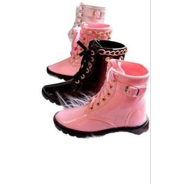 Imagem de Bota Infantil Estilo Coturno Botinha Criança Bebê Menina - B&B, Rosa, 