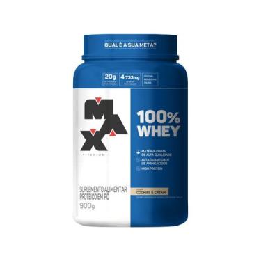 Imagem de Whey Concentrado 100% Max Titanium 900g, 1 Unidade, 900g, 900g, Cookie