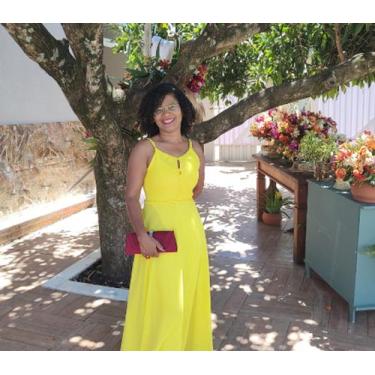 Imagem de Vestido para festa amarelo, longo, fechado. - Edima Noivas 